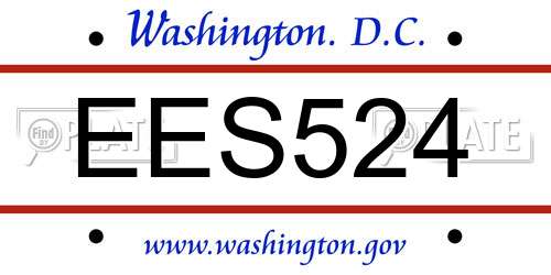 EES524 District Of Columbia License Plate