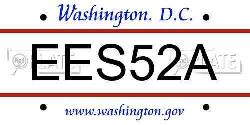 EES52A District Of Columbia License Plate