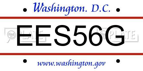 EES56G District Of Columbia License Plate