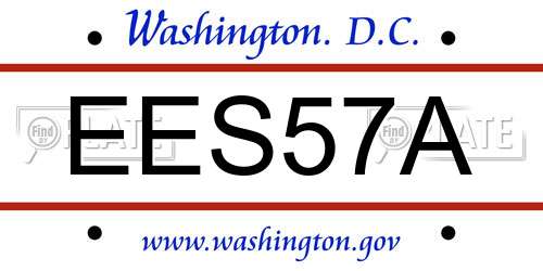 EES57A District Of Columbia License Plate