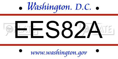 EES82A District Of Columbia License Plate