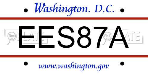 EES87A District Of Columbia License Plate