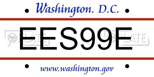 EES99E District Of Columbia License Plate