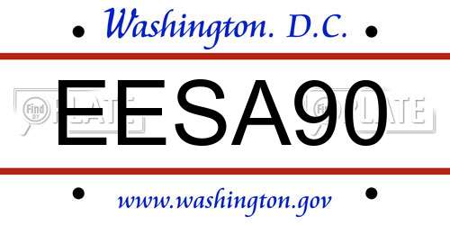 EESA90 District Of Columbia License Plate