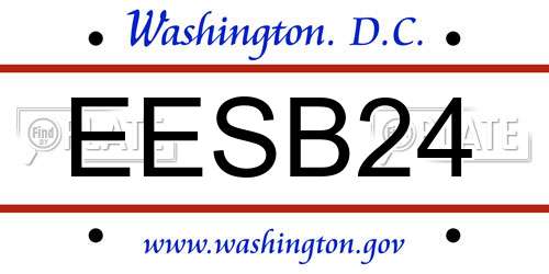 EESB24 District Of Columbia License Plate