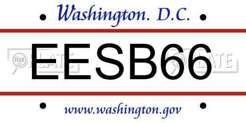 EESB66 District Of Columbia License Plate