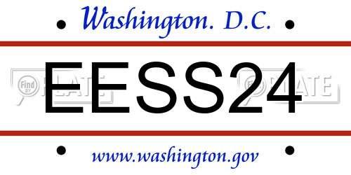 EESS24 District Of Columbia License Plate