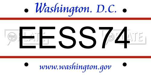 EESS74 District Of Columbia License Plate