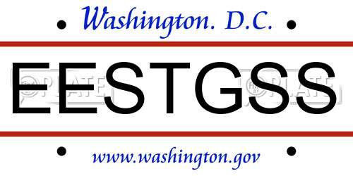 EESTGSS District Of Columbia License Plate