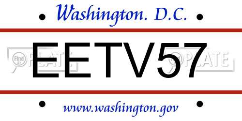 EETV57 District Of Columbia License Plate