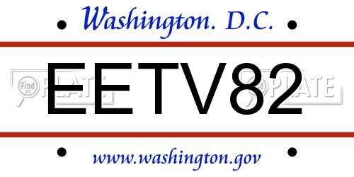 EETV82 District Of Columbia License Plate