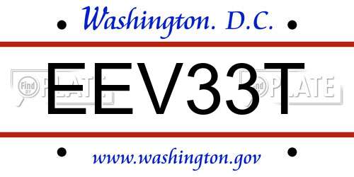 EEV33T District Of Columbia License Plate