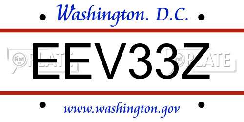 EEV33Z District Of Columbia License Plate
