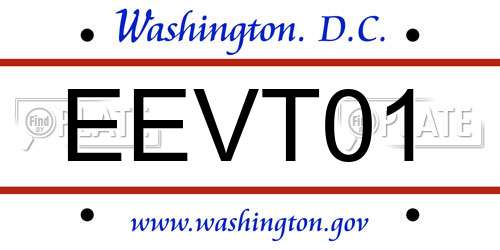 EEVT01 District Of Columbia License Plate