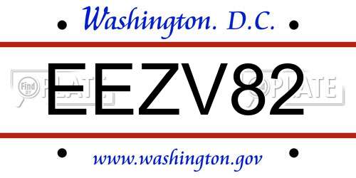 EEZV82 District Of Columbia License Plate