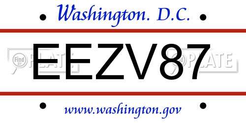 EEZV87 District Of Columbia License Plate