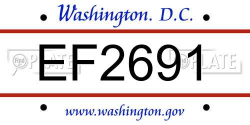 EF2691 District Of Columbia License Plate
