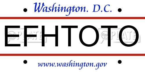 EFHTOTO District Of Columbia License Plate