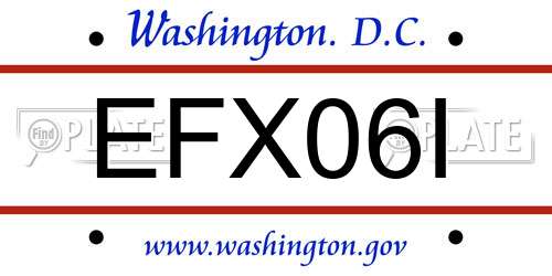 EFX06I District Of Columbia License Plate