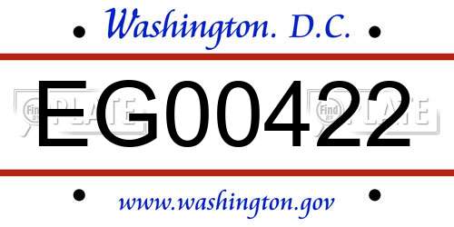 EG00422 District Of Columbia License Plate