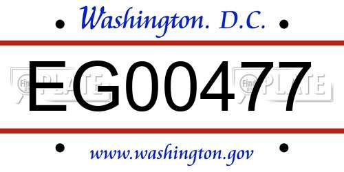 EG00477 District Of Columbia License Plate