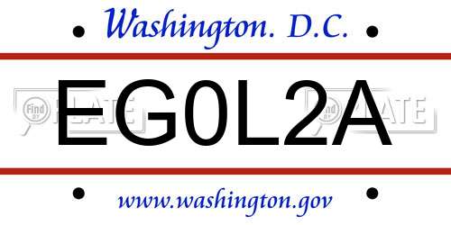 EG0L2A District Of Columbia License Plate