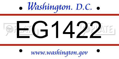 EG1422 District Of Columbia License Plate