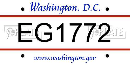 EG1772 District Of Columbia License Plate