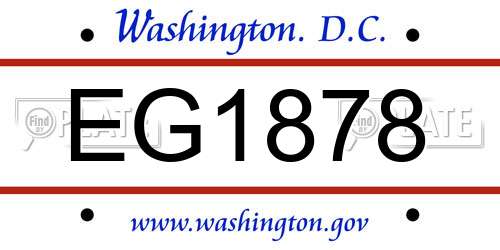 EG1878 District Of Columbia License Plate