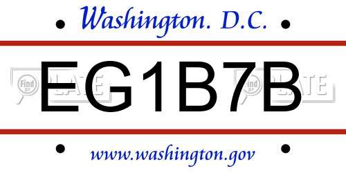 EG1B7B District Of Columbia License Plate