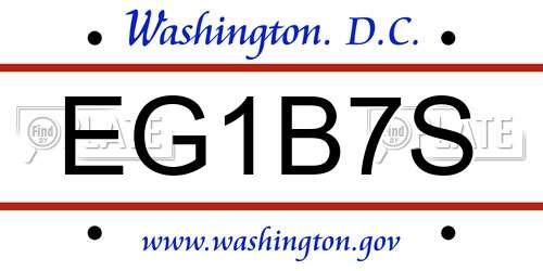 EG1B7S District Of Columbia License Plate