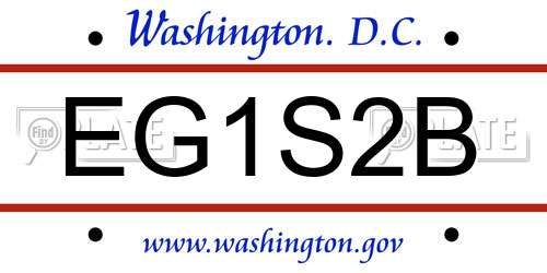 EG1S2B District Of Columbia License Plate