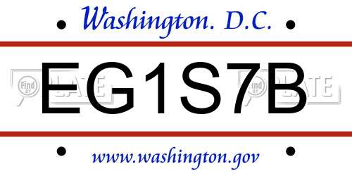 EG1S7B District Of Columbia License Plate