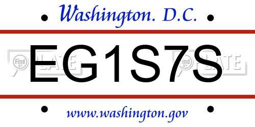 EG1S7S District Of Columbia License Plate
