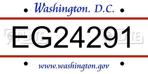 EG24291 District Of Columbia License Plate