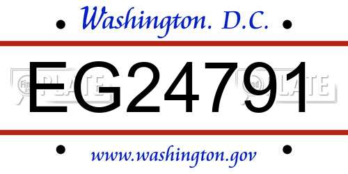 EG24791 District Of Columbia License Plate