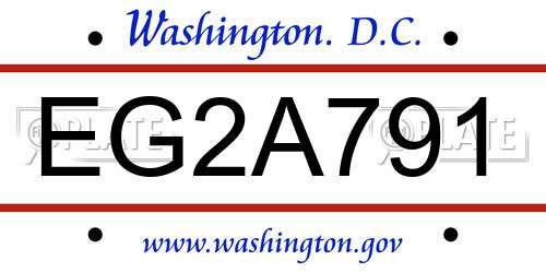 EG2A791 District Of Columbia License Plate