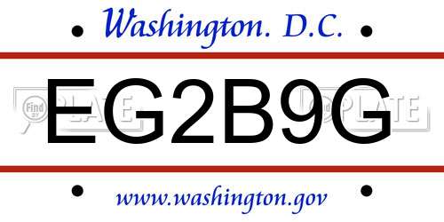 EG2B9G District Of Columbia License Plate