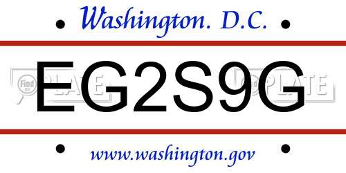 EG2S9G District Of Columbia License Plate