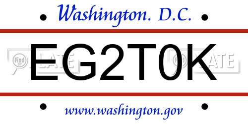 EG2T0K District Of Columbia License Plate