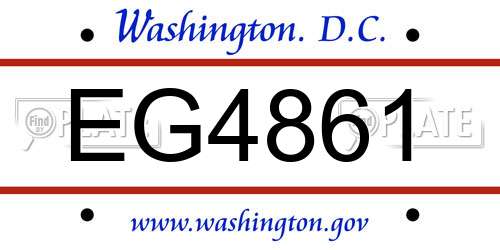 EG4861 District Of Columbia License Plate
