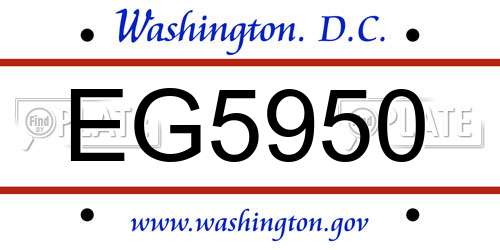 EG5950 District Of Columbia License Plate