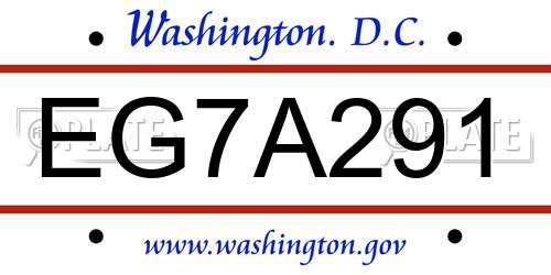EG7A291 District Of Columbia License Plate