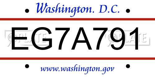 EG7A791 District Of Columbia License Plate