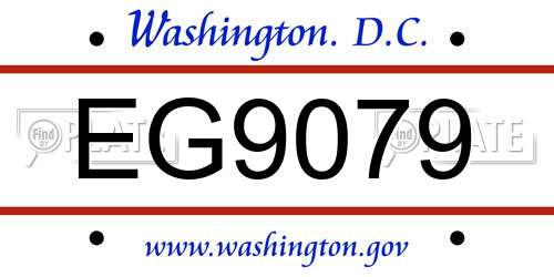 EG9079 District Of Columbia License Plate