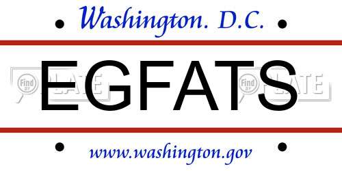 EGFATS District Of Columbia License Plate