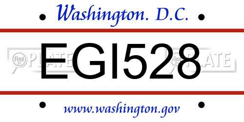 EGI528 District Of Columbia License Plate