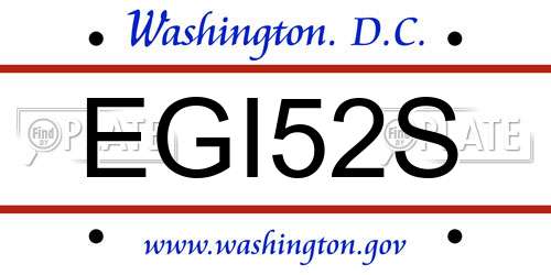 EGI52S District Of Columbia License Plate