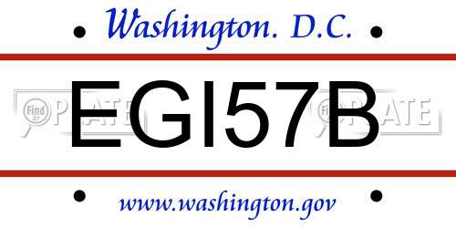 EGI57B District Of Columbia License Plate
