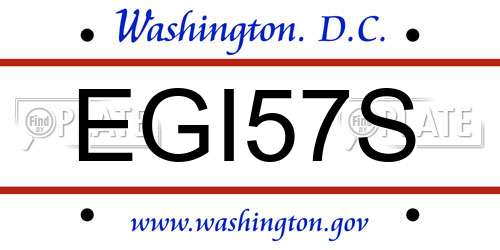 EGI57S District Of Columbia License Plate